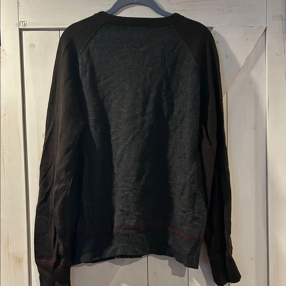 Banana Republic Lambswool Cashmere Brown Gray Crewneck Sweater Size Large